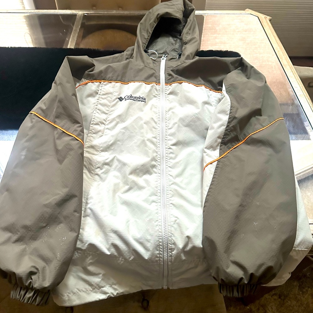 Brown and tan Columbia jacket waterproof normal wear and tear great condition
